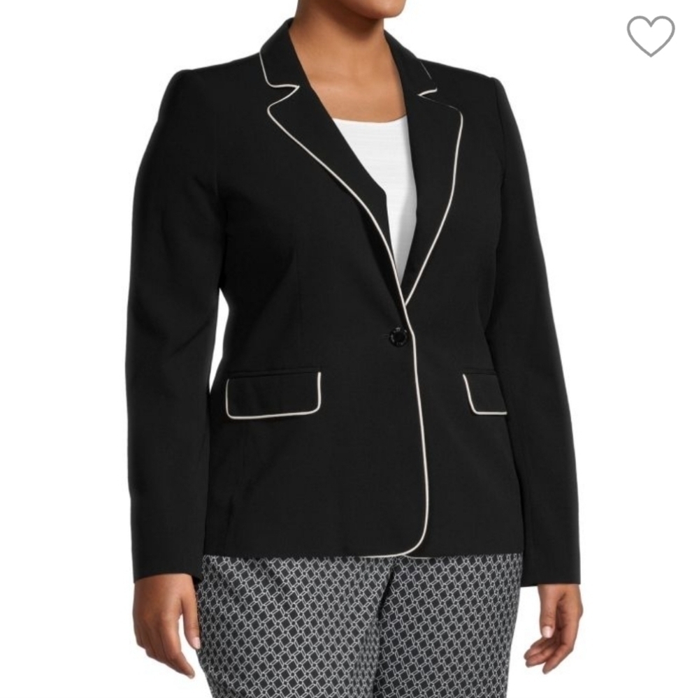 3 X 25 Apostrophe Womens Woman Blazer Jacket Split Collar Black Size 18 - Picture 2 of 14
